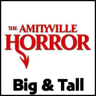 Official SocieTees Amityville Horror Big & Tall T-Shirt, spooky horror movie merchandise.