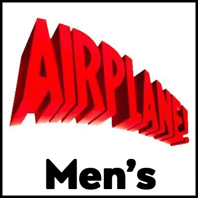 Bold red "AIRPLANE" graphic t-shirt for men, stylish and eye-catching casual wear. Perfect for aviation enthusiasts and statement fashion.