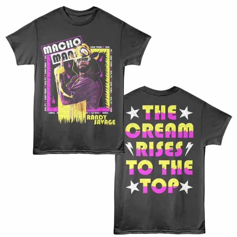 Bold Machio Man graphic T-shirt with vibrant colors and urban streetwear style.