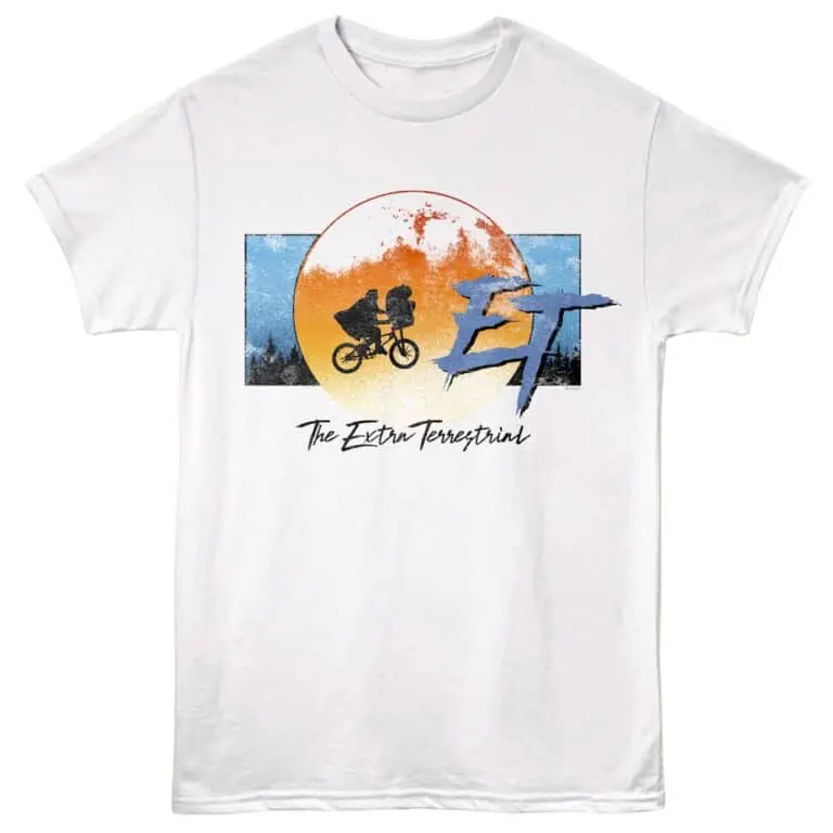 E.T Biking over the Forest Men's T Shirt White