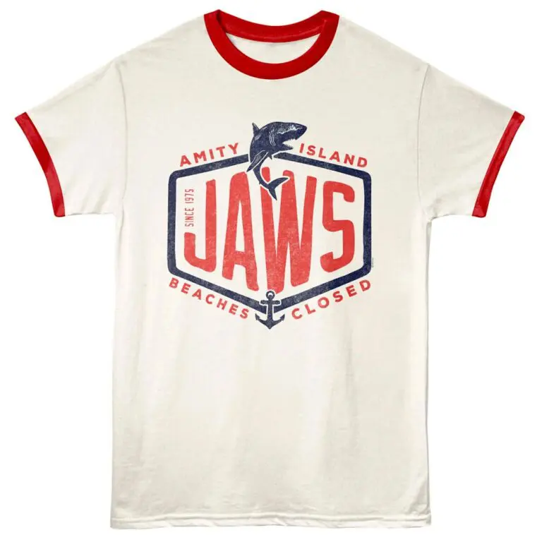 Jaws Beach is Closed Ringer T Shirt