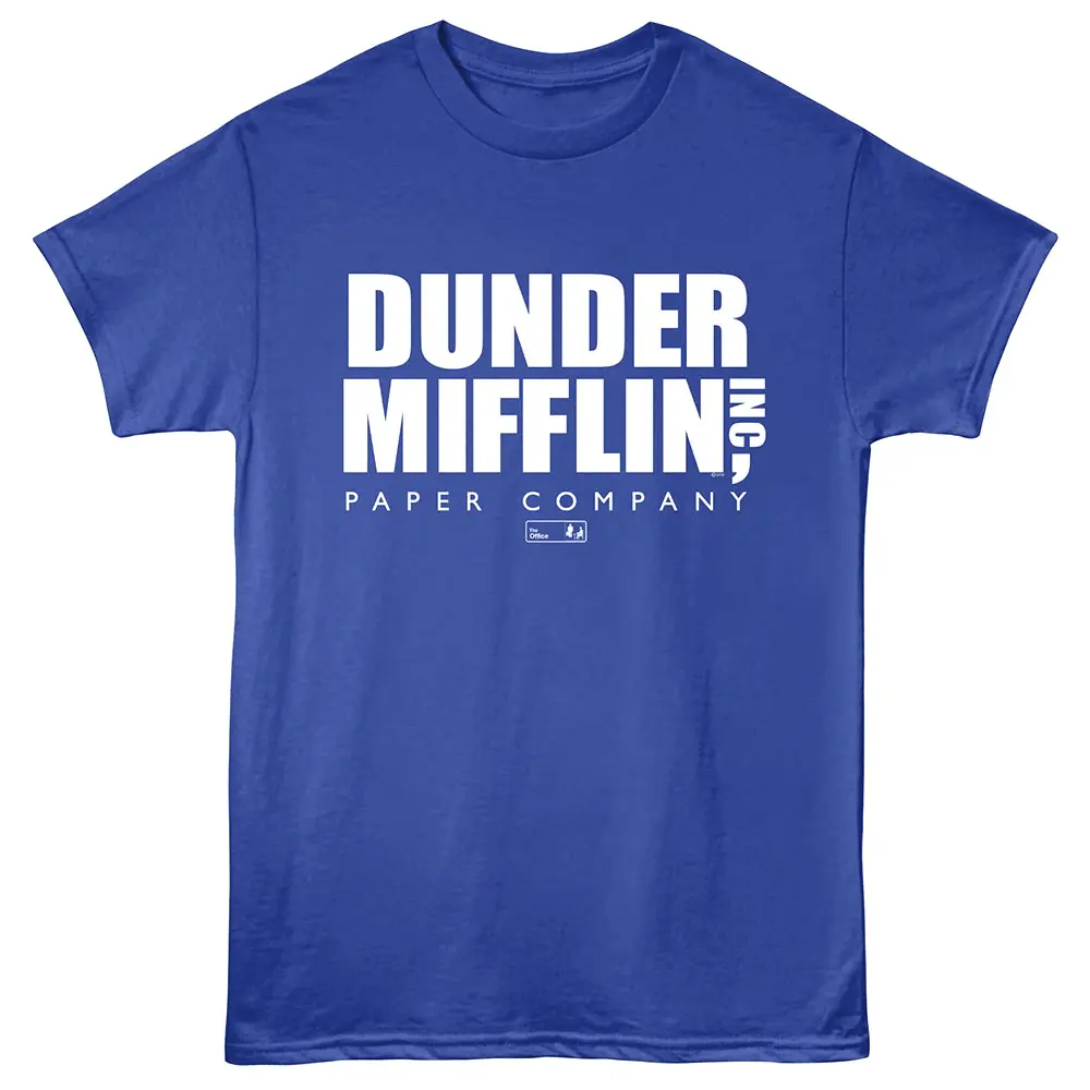 The Office Dunder Mifflin Logo Men's T Shirt Blue