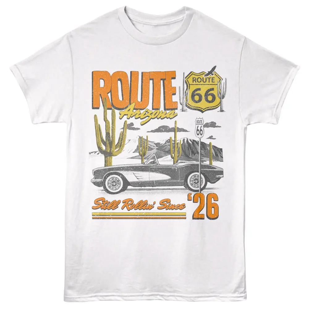 Route 66 Arizona Still Rollin Men's T Shirt White