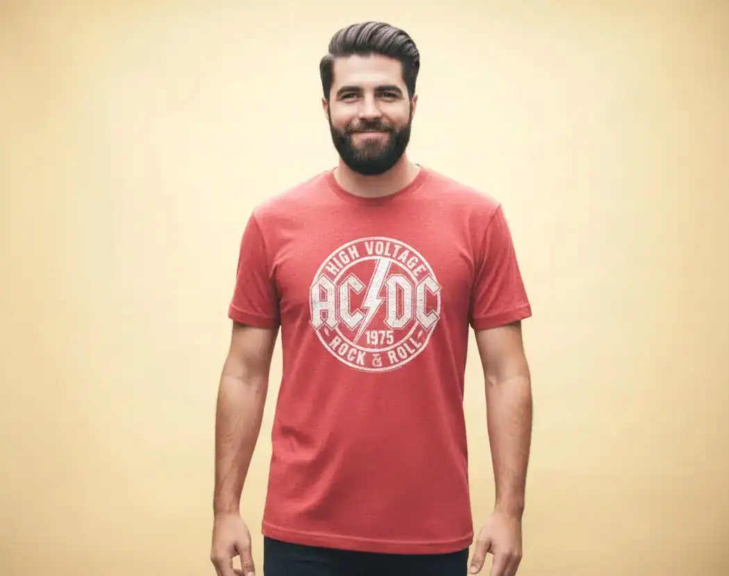 ACDC High Voltage Rock & Roll 1975 Red Men’s T Shirt