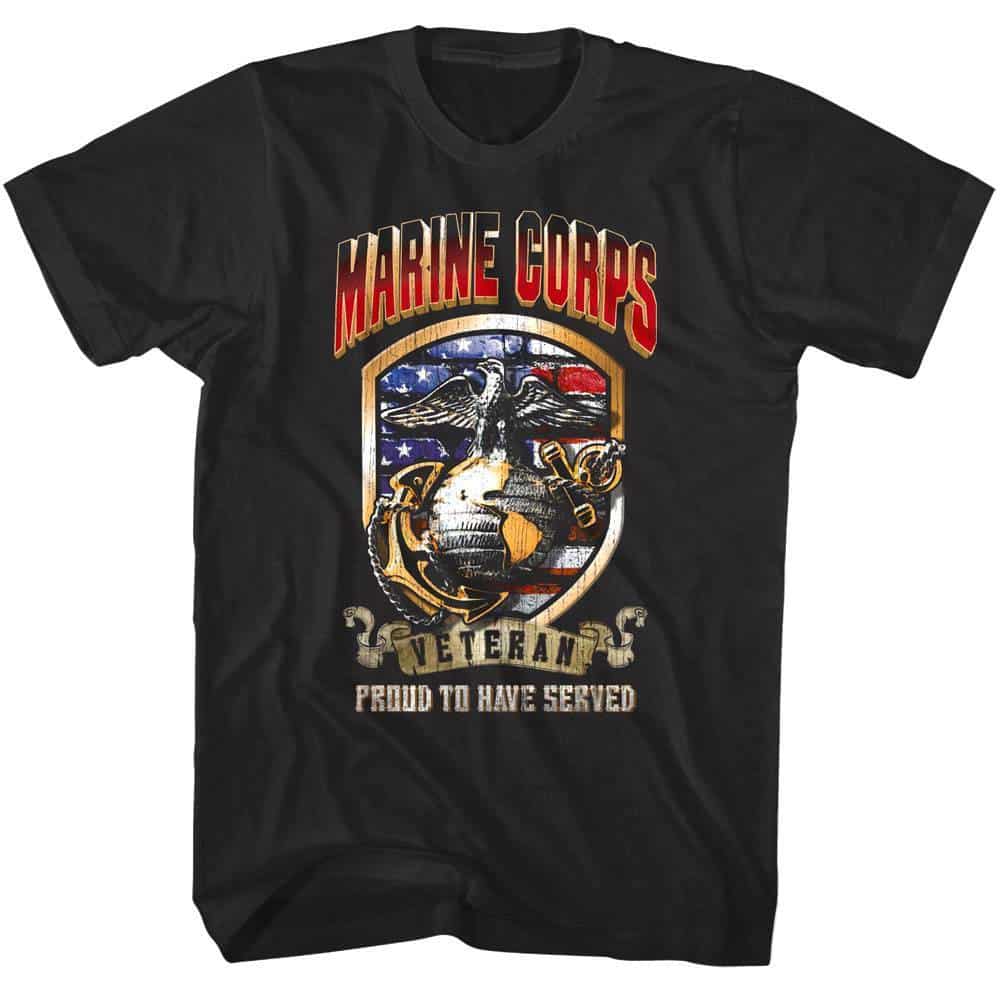 US Marine Corps Veteran Proud to have Served Men's T Shirt - Image 3