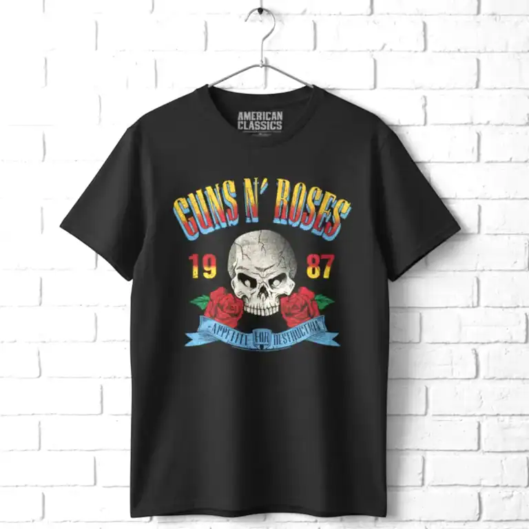 Guns N Roses Appetite 1987 Skull Men's T Shirt