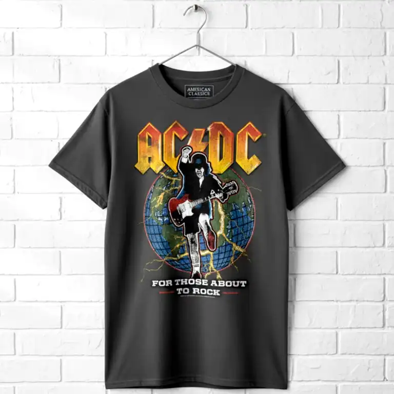 ACDC For Those About to Rock Globe Men's T Shirt