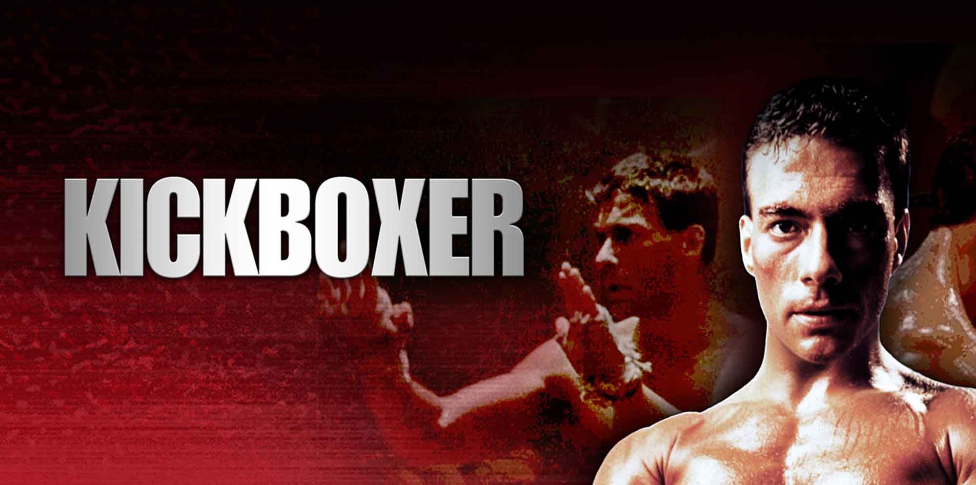 Bold text "Kickboxer" with fighters in intense action pose in background.