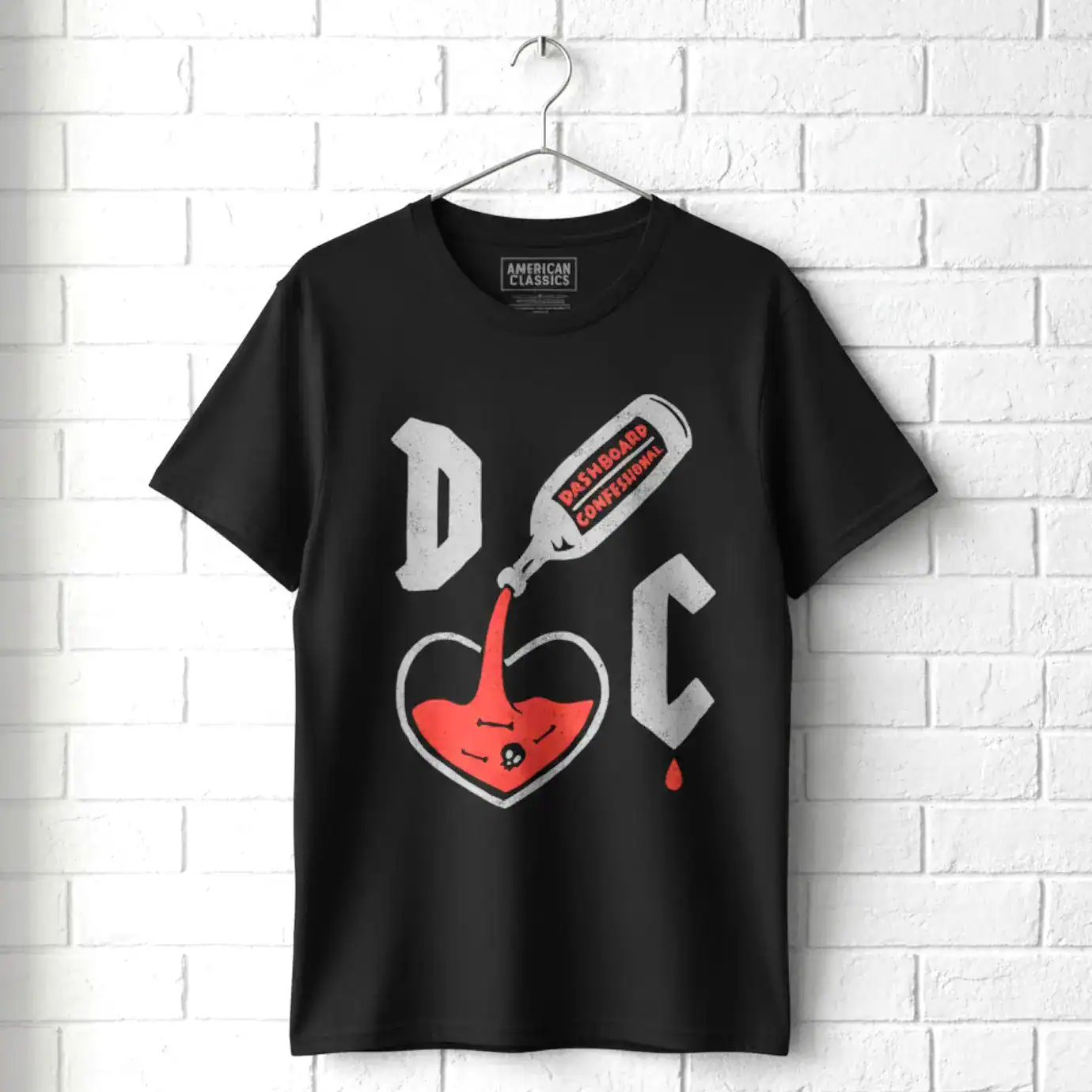 Dashboard Confessional Liquid Heart Men's T Shirt wall