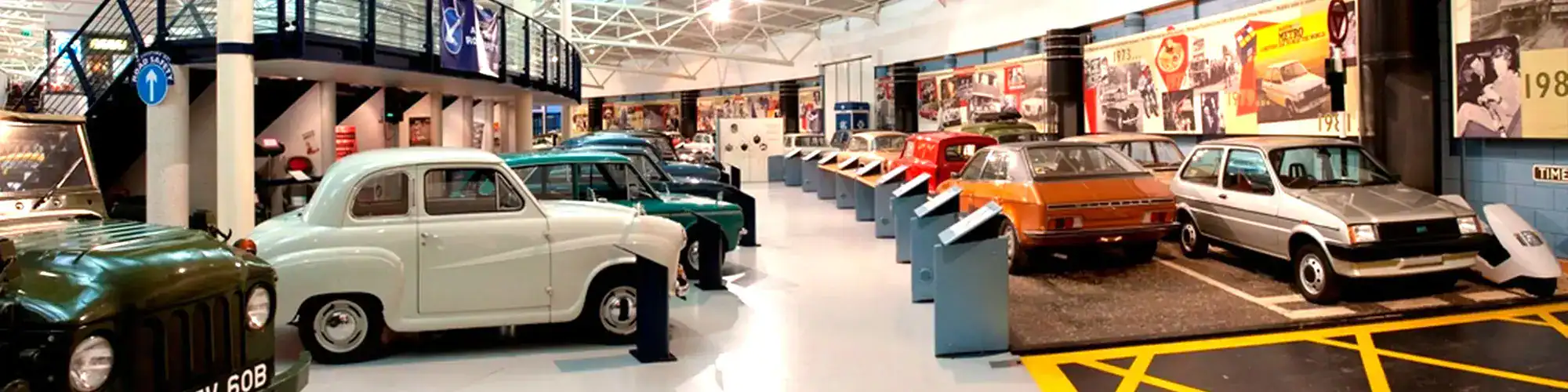 Colorful collection of classic cars showcased at SocieTees auto museum.
