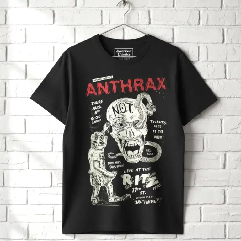 Anthrax Live At The Ritz NYC Men's T Shirt wall