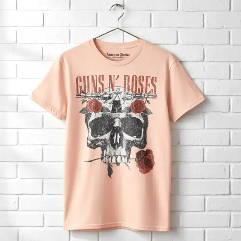 Guns N Roses Flower Skull Men's T Shirt