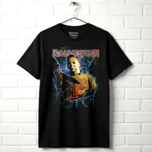Halloween Michael Lightning Men's T-Shirt wall