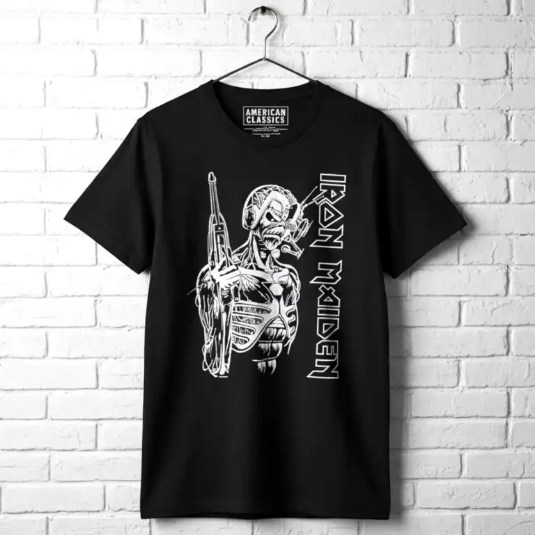 Iron Maiden Somewhere in Time Mono Men's T Shirt wall