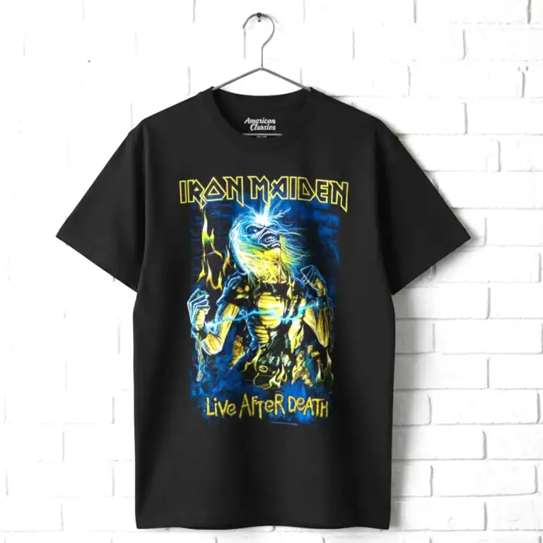 Iron Maiden Live After Death Men's T Shirt wall