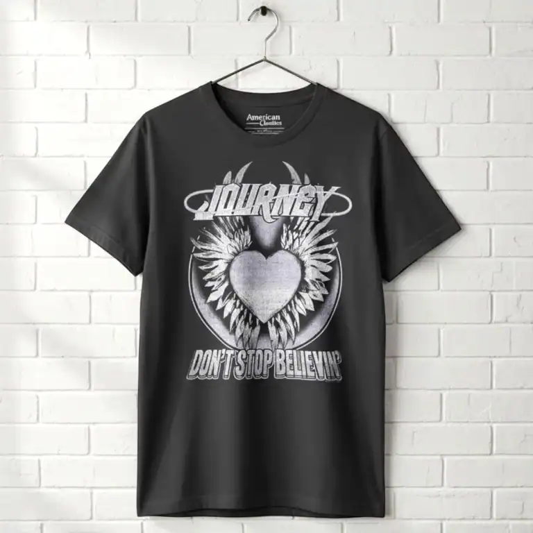 Journey Don’t Stop Believin’ in Love Men’s T Shirt wall