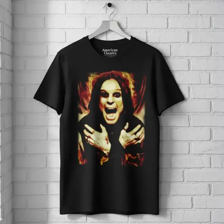 Ozzy Osbourne Burning Prince of Darkness Men's T Shirt wall