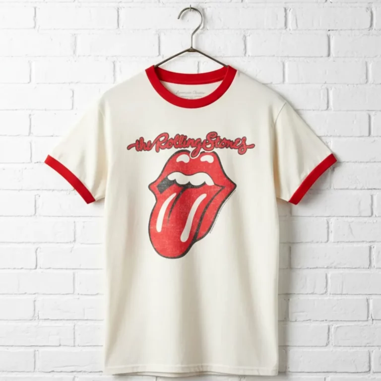 Rolling Stones Hot Lips Logo Ringer T Shirt wall