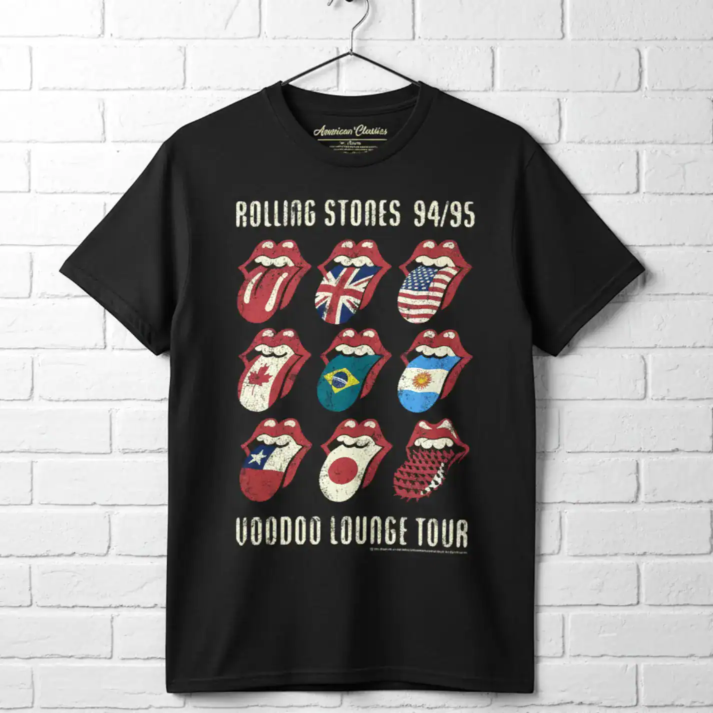 Rolling Stones Voodoo Lounge World Tour Men's T Shirt wall