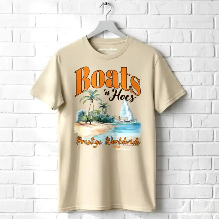 Step Brothers Boats 'n Hoes Watercolor Men's T-Shirt wall