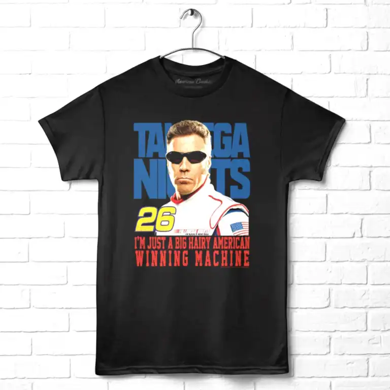 Talladega Nights American Winning Machine Men's T-Shirt wall
