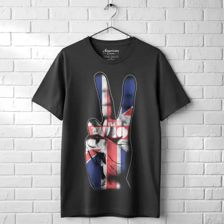 The Who British Peace Sign Men's T Shirt wall