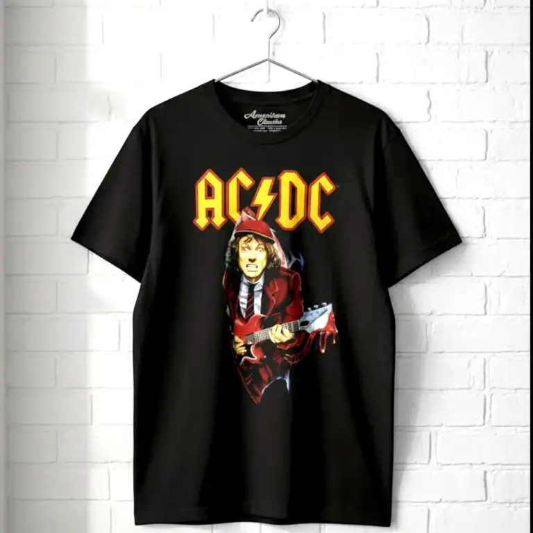 AC/DC Angus Young T-shirt with Ballbreaker Tour 1996 design, perfect for rock fans.
