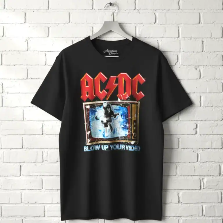 AC/DC Blow Up Your Video T Shirt with band logo and graphic print.