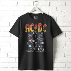 AC/DC band men's T shirt with iconic logo and graphic design. Perfect for rock music fans and concer.