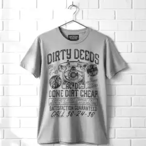 Classic AC/DC Dirty Deeds T-shirt featuring vintage design and bold graphics.