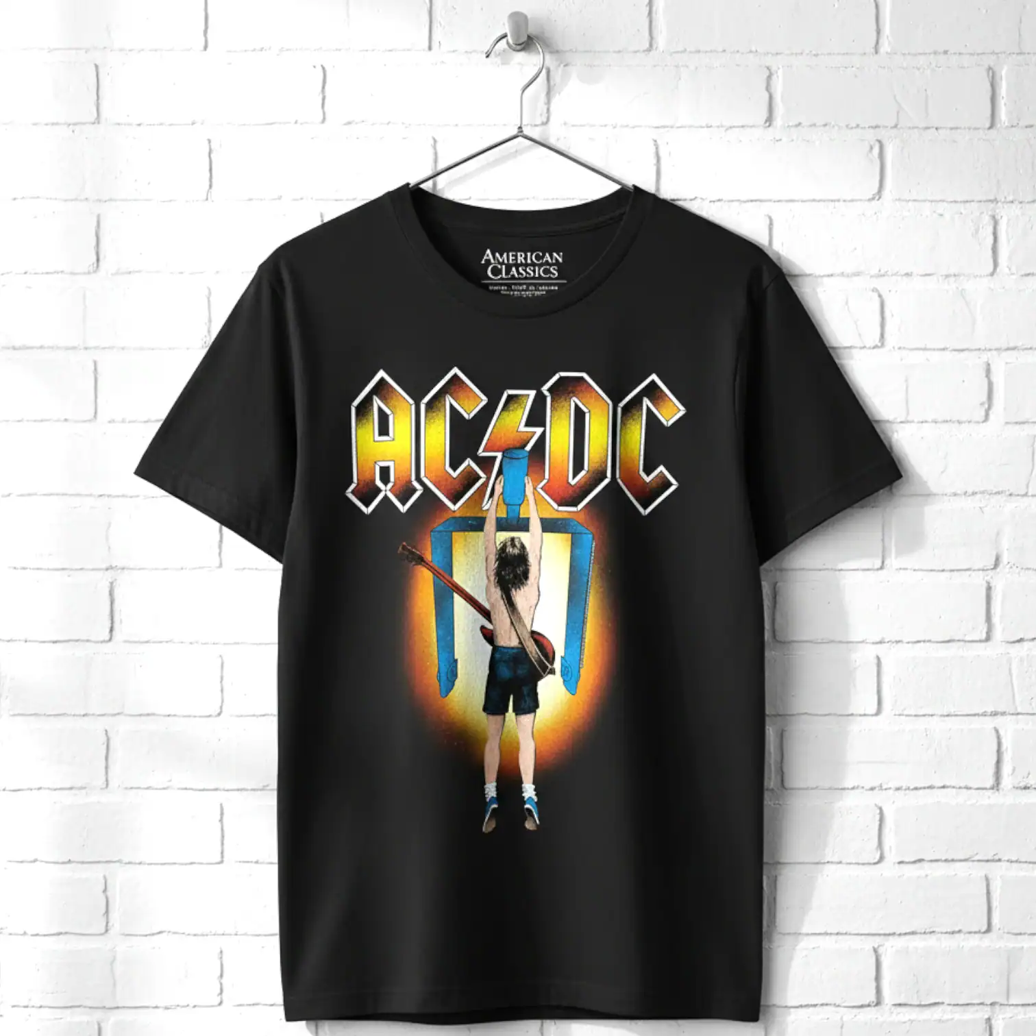 AC/DC Flick of the Switch band T shirt with graphic design.