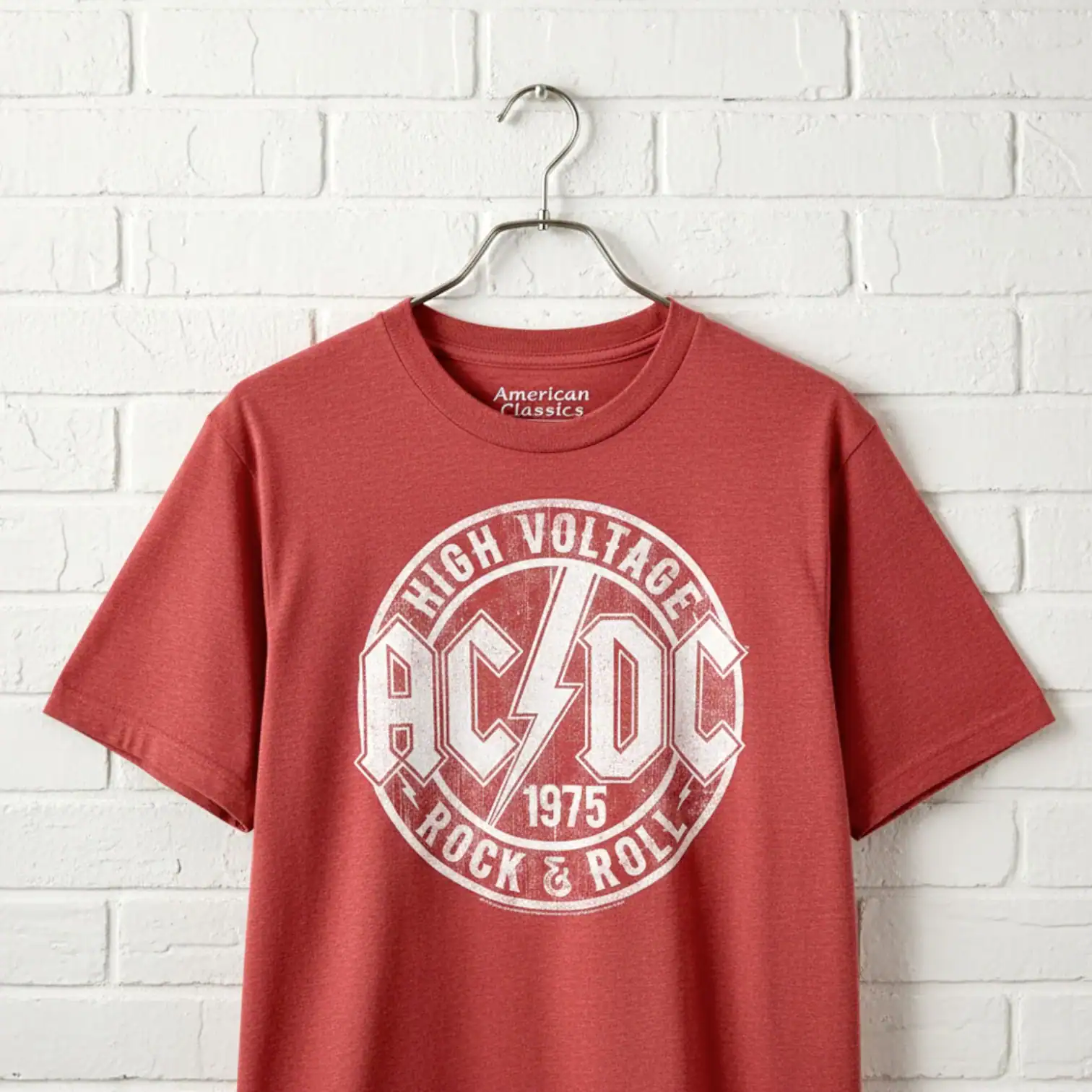 ACDC High Voltage Rock & Roll 1975 Red Men’s T Shirt