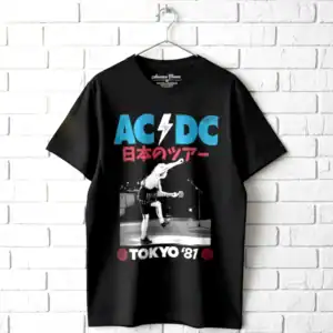 AC/DC band T-shirt with Tokyo '81 concert graphic, perfect for rock fans.