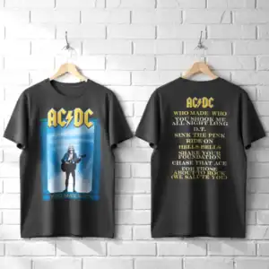 AC/DC Who Made Who Tracklist Men's T Shirt.