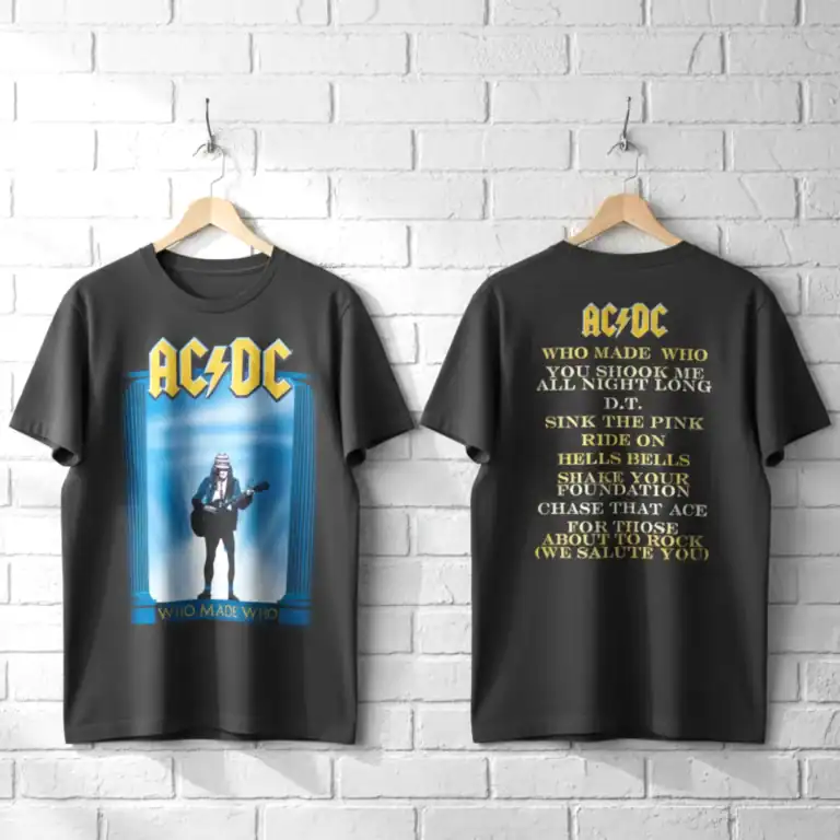 AC/DC Who Made Who Tracklist Men's T Shirt.