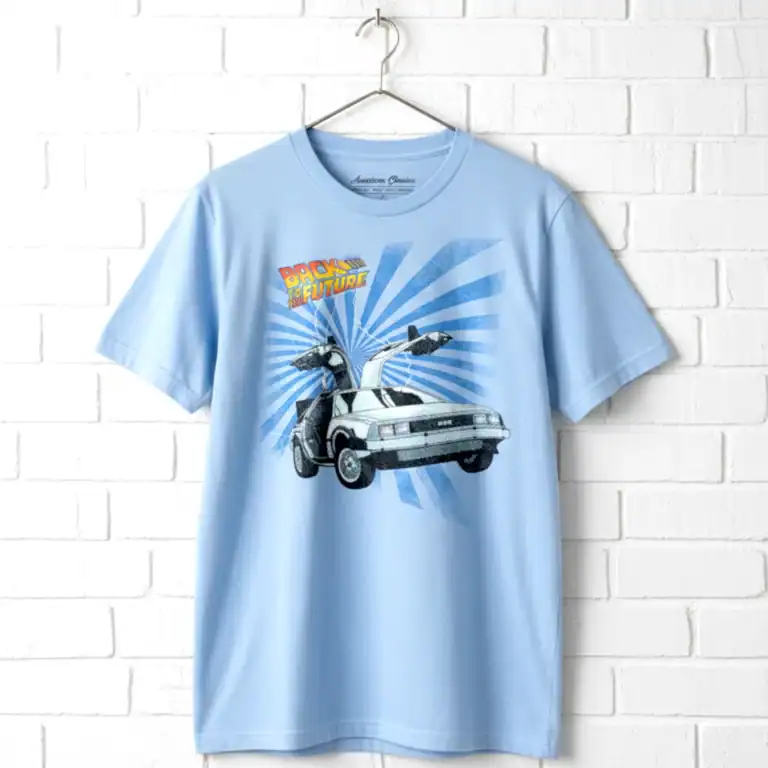 Back to The Future Blue Lightning Men's T Shirt
