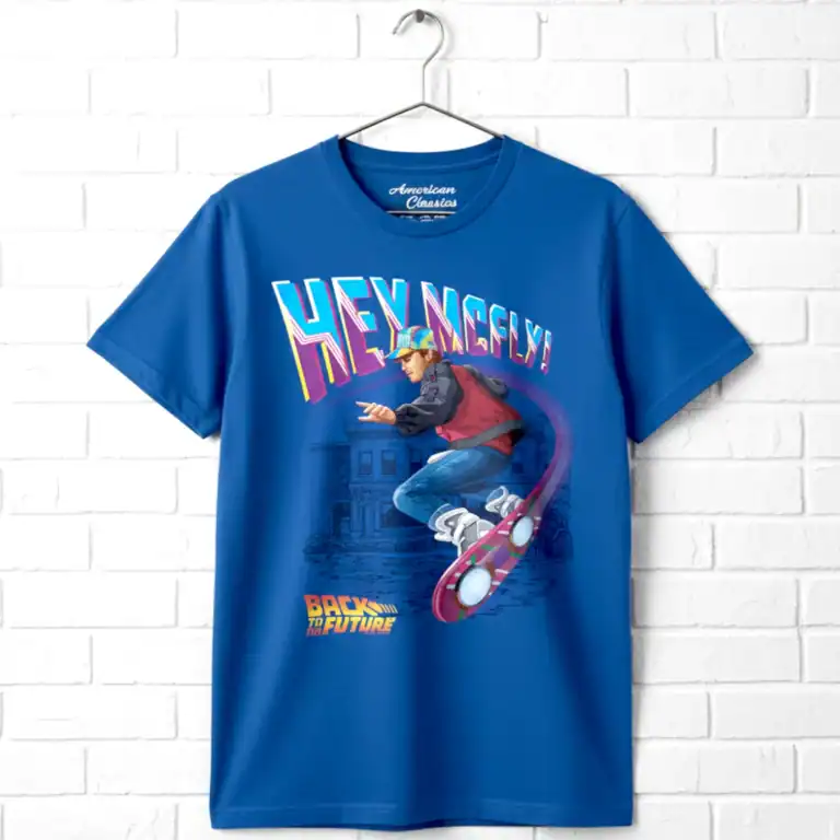 Back to The Future Marty Flying Hoverboard Men's T Shirt