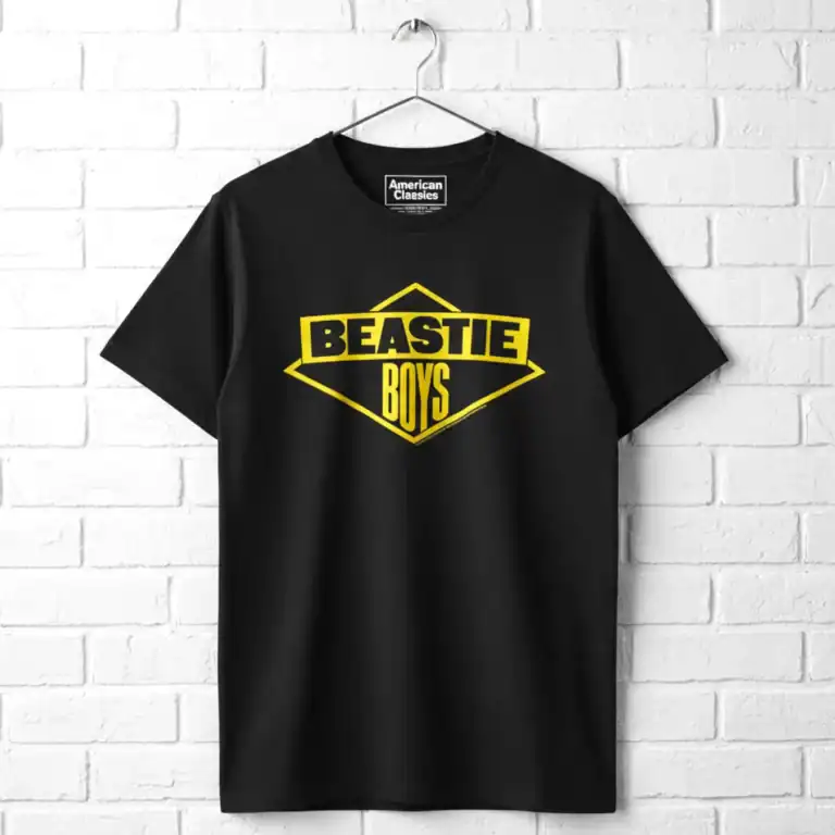 Beastie Boys Gold Logo Men's T Shirt wall