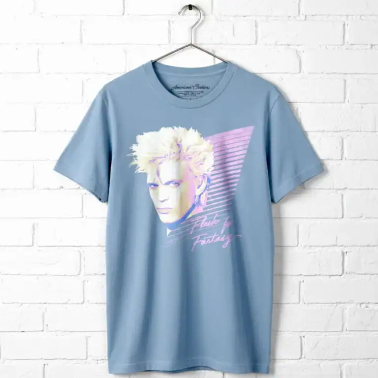 Billy Idol Flesh For Fantasy graphic tee for men.