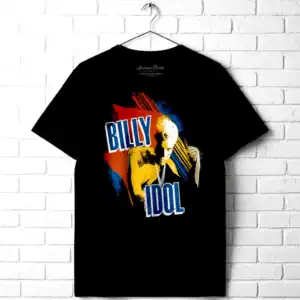 Rebel Yell Billy Idol artwork men's T-shirt with bold graphic design. Perfect for music fans and roc.