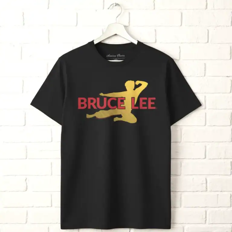 Bruce Lee Flying Kick Logo Men's T Shirt