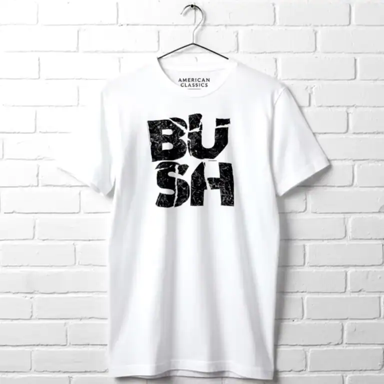 Bush Smashed Logo T Shirt for Men, casual graphic tee with bold design. Perfect for political statem.