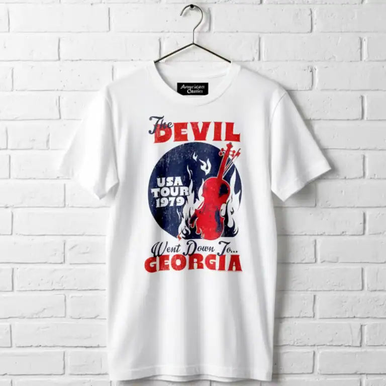 Classic Charlie Daniels Band "Devil Went Down to Georgia" tour T-shirt, USA Tour 1979.