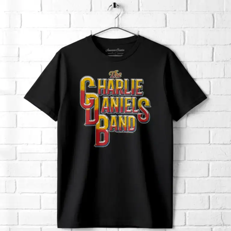 Charlie Daniels Band County Fair logo T-shirt, black with colorful vintage design.