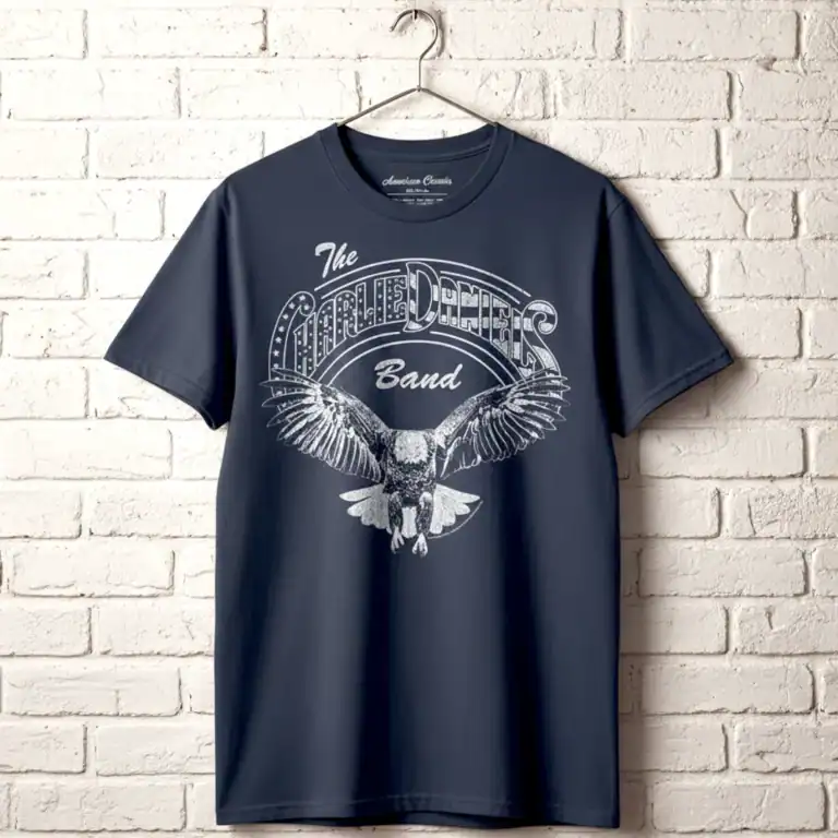 Eagle graphic T-shirt featuring The Charlie Daniels Band logo, perfect for music and vintage rock fa.