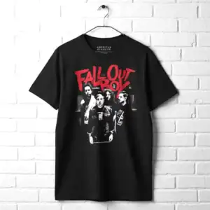 Band T-shirt featuring Fall Out Boy graphic design for men.