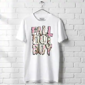 Neopolitan Logo Fall Out Boy T-Shirt for Men, casual band merchandise.