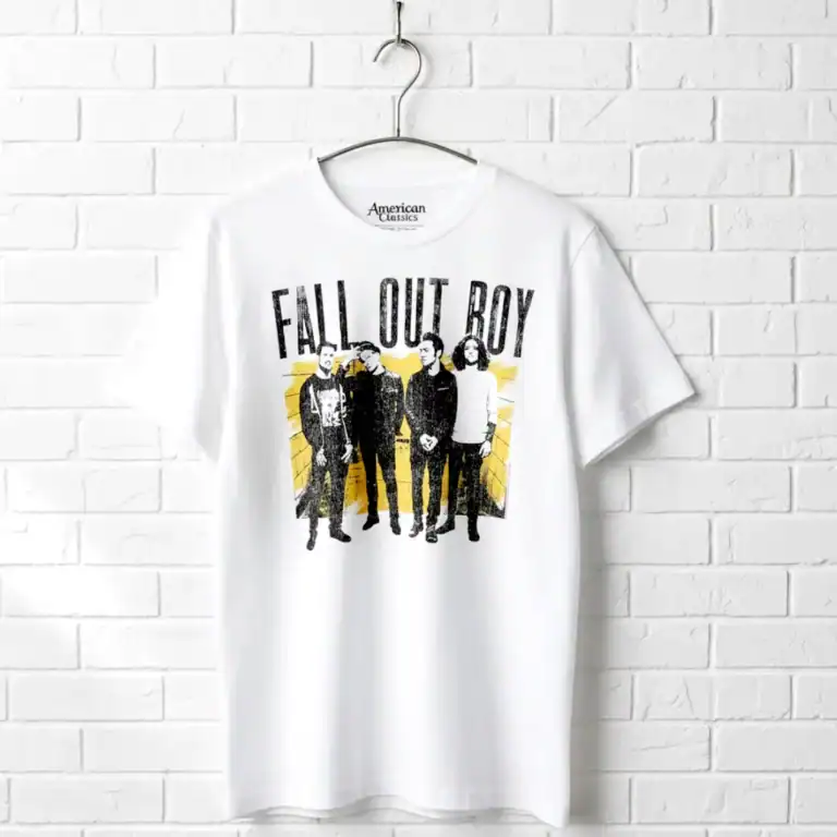 Fall Out Boy Tour Men's T Shirt with band graphic, perfect for music fans.