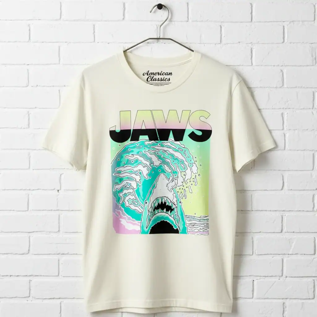 Jaws Neon Splash Waves Men's T Shirt