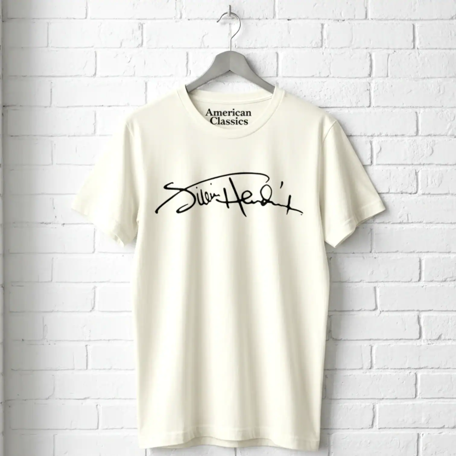 Classic white Silhouette T-shirt featuring signature graphic for casual style.